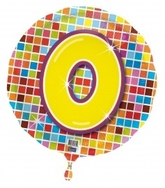 0 jaar folieballon blocks incl.