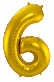 Folieballon 6 goud excl.