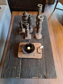 Stoere oud houten A-poot salontafel
