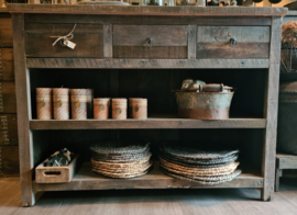 Driftwood sidetable 3 lades en 2 onderplanken