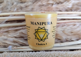 Votief geurkaarsje 3e chakra  Manipura  met 3% Essentiële palmolie
