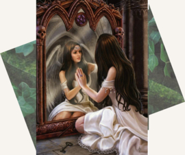 Magical Mirror Greeting Card by Anne Stokes