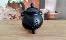 Heksenketel Theelichthouder met Pentagram motief