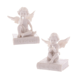 Two Cherubs Sitting on a Book and Holding a Crystal