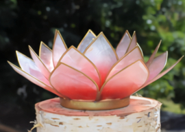 Lotus Sfeerlicht Rood/Roze Goudrand / Lotus Mood Light Red/Pink Gold Edge