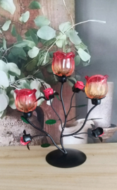 Romantic Tealight Holder Triplet Rose