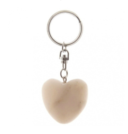 Marble Heart Cherub Keychain
