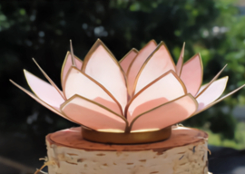 Lotus Sfeerlicht Pastel Roze Goudrand / Lotus Mood Light Pastel Pink Gold Edge