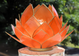 Lotus Sfeerlicht Oranje Goudrand Groot / Lotus Mood Light Orange Gold Edge Large