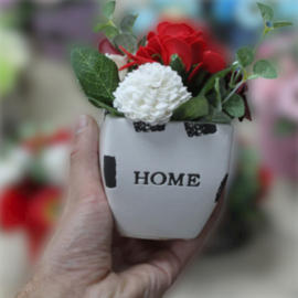 Bouquet Petite Flower Pot - Rich Reds