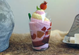 Gastendoek Ice Sorbet - in roze en geel