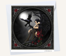 Gothic Angel and Reven Greeting Card by Lisa Parker