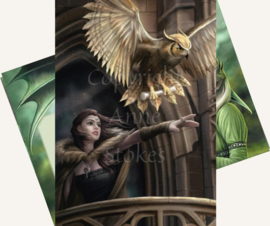 Owl Messenger Greeting Card by Anne Stokes
