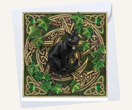 Back Cat with Pantagram Greeting Card by Lisa Parker