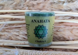Votief geurkaarsje 4e chakra Anahata met 3% Essentiële palmolie