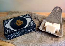 Tarot Card Box with Pentagram Design Made of Soapstone