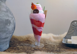 Gastendoekje Ice Cream Sundae - in roze en wit