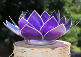 Lotus sfeerlicht violet 7e chakra zilverrand 