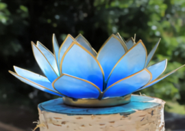Lotus Sfeerlicht Blauw/Wit 2-Kleurig Goudrand / Lotus Mood Light Blue/White 2-Colored Gold Edge