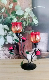 Romantic Tealight Holder Twin Rose