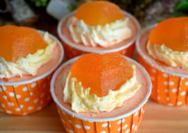 Sinaasappel (vegan friendly) dubbel lekker Zeep cupcake 115 gr p/st