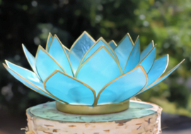 Lotus sfeerlicht blauw 5e chakra goudrand 
