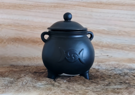 Witch Cauldron Tealight Holder with Moon Design