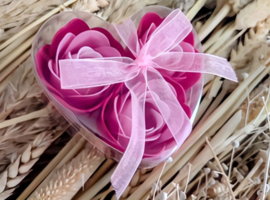Zeep Bloemen in Hart Box - Rose Rozen