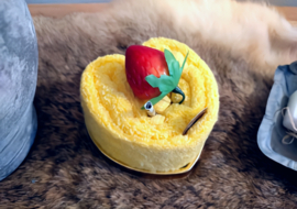 Gastendoekje Aardbei Cheesecake - Geel