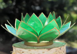 Lotus sfeerlicht groen 4e chakra goudrand 