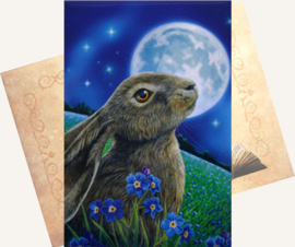 Moongazer Greeting Card by Lisa Parker