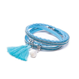 Wikkelarmband blauw