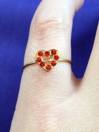 Goudkleurige ring met strass