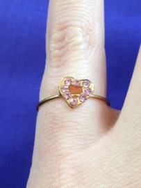 Goudkleurige ring met strass