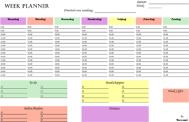 Weekplanner per uur (printbaar)