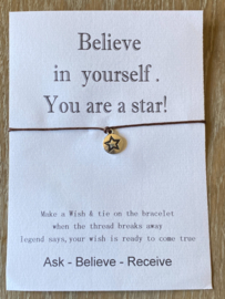 Wens armband Believe in yourself