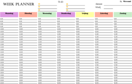 Weekplanner per half uur (printbaar)