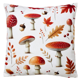 Sierkussen gevuld Paddenstoelen 45*45