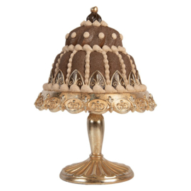 Luxe Kerst decoratie tulbandtaart op gouden voet 26*36