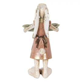 Decoratie meisje konijn met schaal 30cm