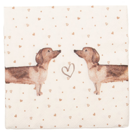 Papieren servetten (20) Dachshund Love