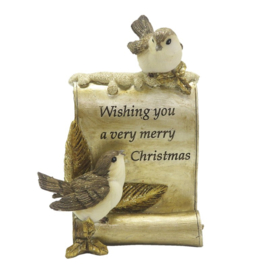 Kerst decoratie met vogeltjes Wishing You..