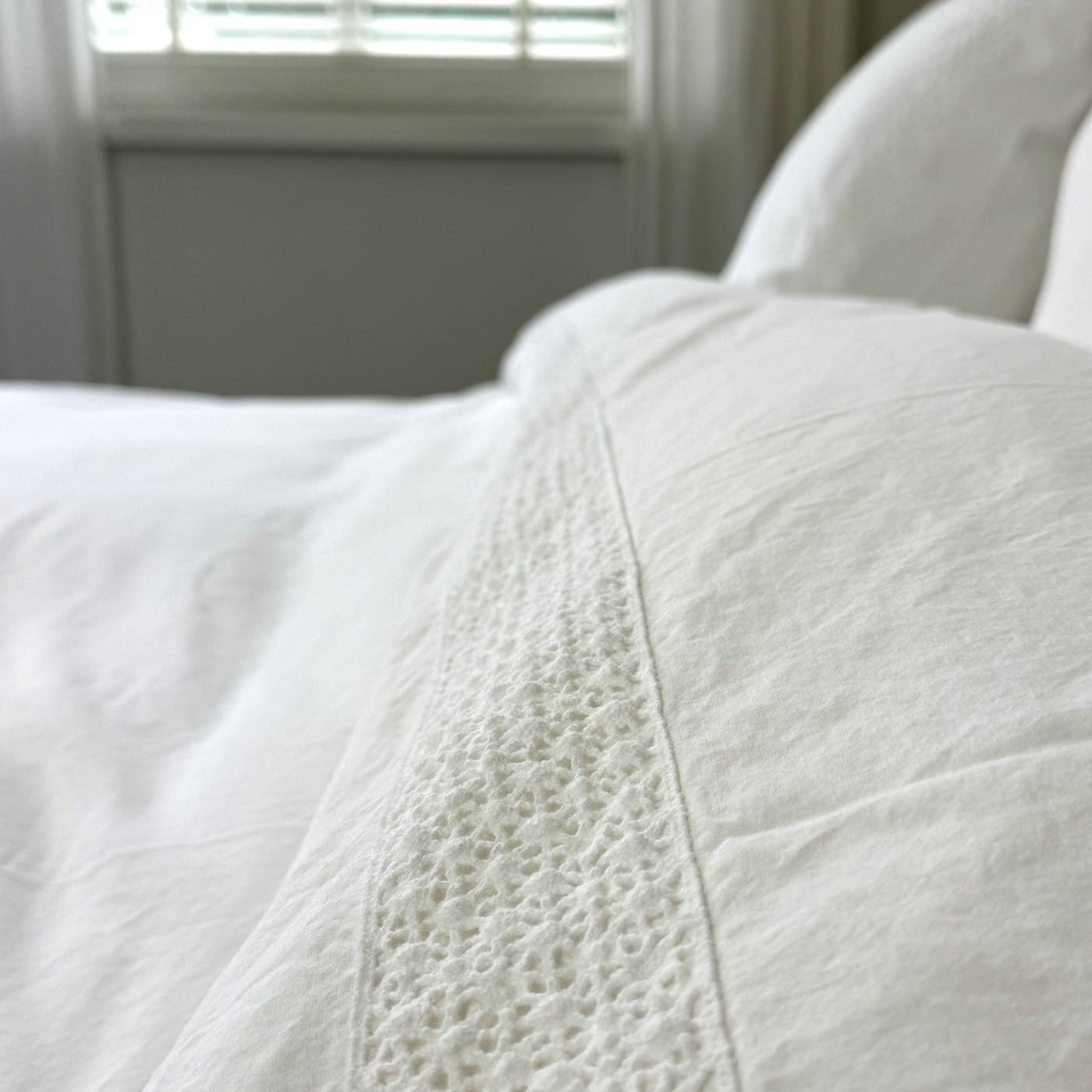 Landelijk dekbedovertrek Maryland wit 240*220