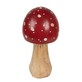 Houten decoratie paddenstoel (L)