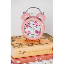 Retro wekker Lucy roosjes roze