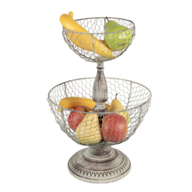 IJzeren etagère / fruitschaal beige 30*44