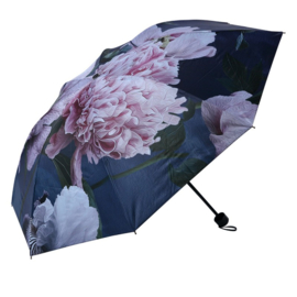 Paraplu met bloemen blauw 95cm