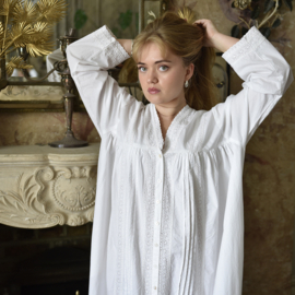 Romantisch nachthemd/kamerjas Claudia wit