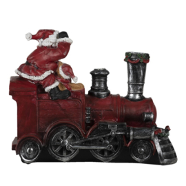 Kerstdecoratie Kerstman op locomotief