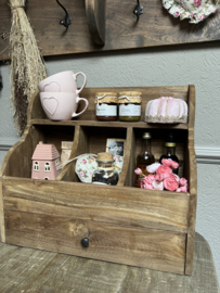 Houten grutterbak met lade 50*45*25
